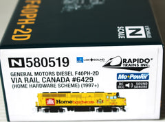 N Rapido General Motors Diesel Locomotive F40PH-2D VIA RAIL CANADA (Home Hardware Scheme) w/DCC and Sound
