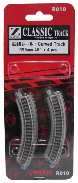 Z Scale Rokuhan R010 95mm Radius 45 deg Curve Track