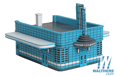 N Scale Greyhound Bus Station – 2B in Trains