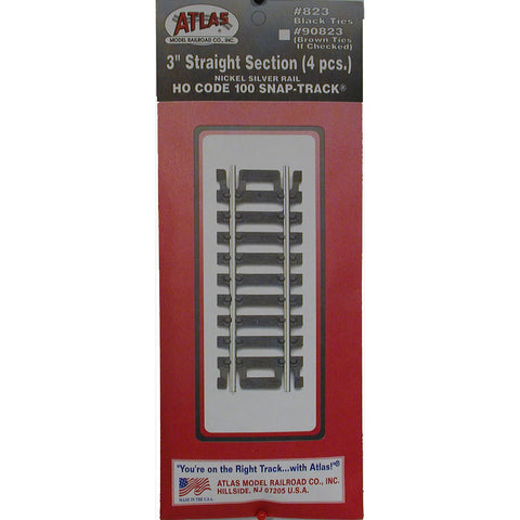 Atlas HO Code 100 Snap-Track 3" Straight #823