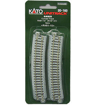 Kato N Scale R19" 15 Degree Curved Track #20-160