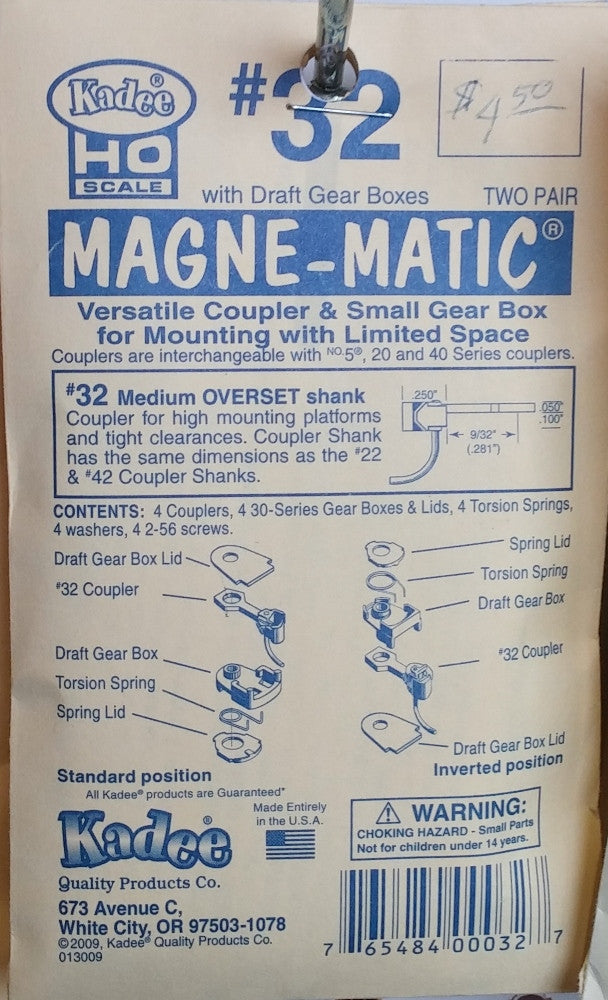 HO Kadee #32 Versatile Coupler & Small Gear Box