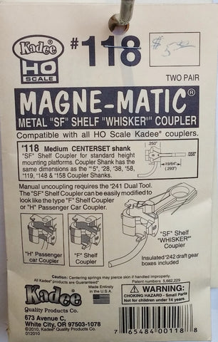 Kadee #143 Metal Whisker Magne-Matic Coupler – HO Scale – Made In USA
