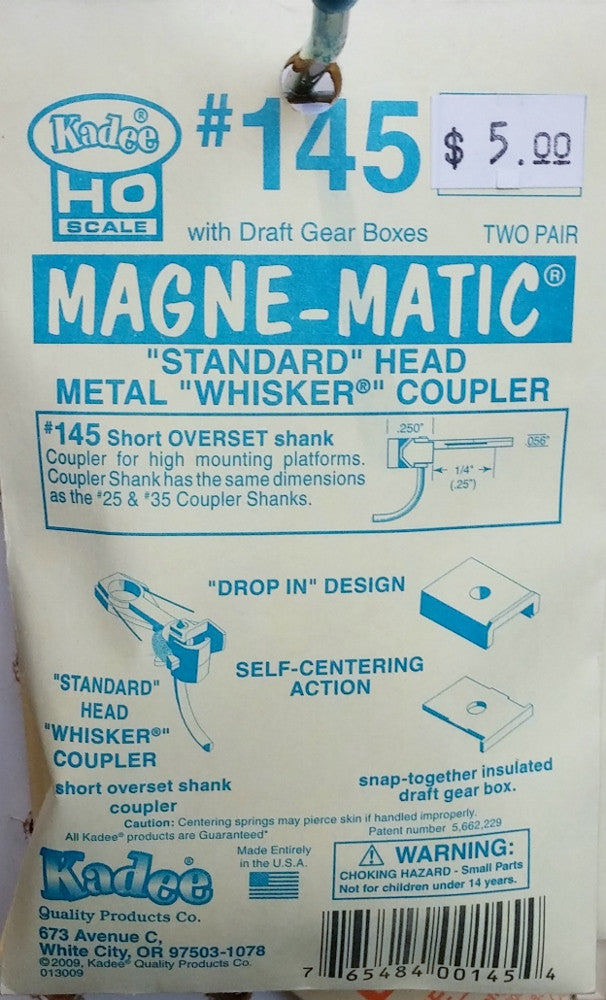 Kadee #25 Short Overset Shank Couplers 2 pair HO Scale #5 Draft Gear Kadee #25 Short Overset Shank Couplers 2 pair HO Scale #5 Draft Gear