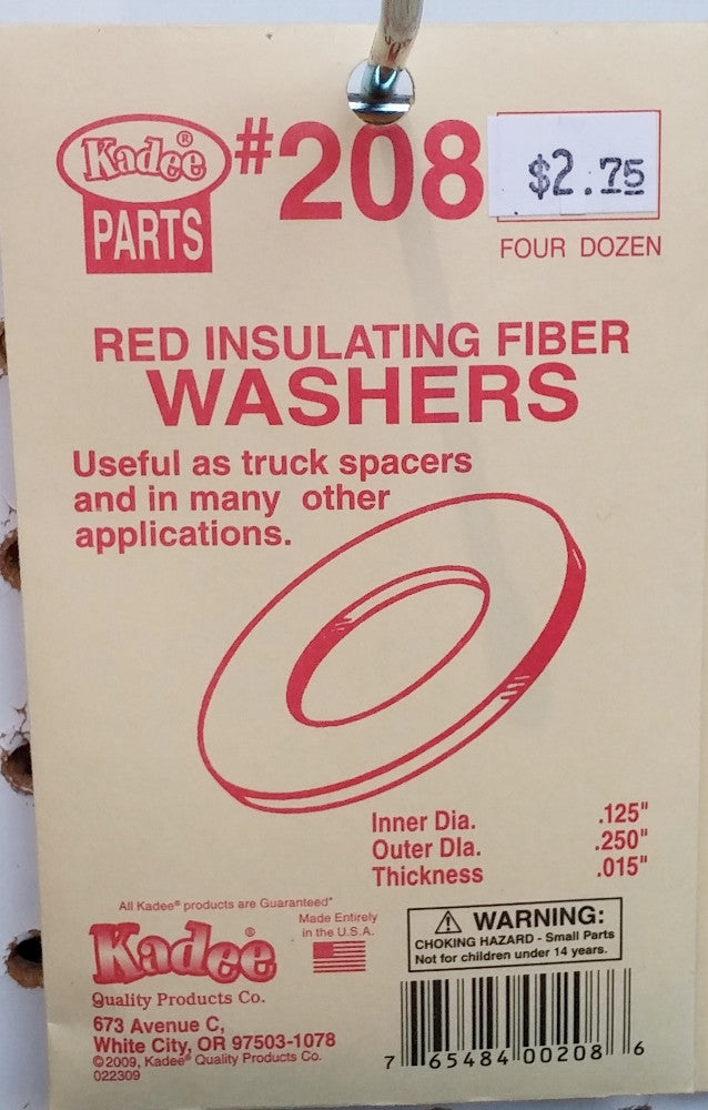 HO Kadee #208 Red Insulating Fiber Washers