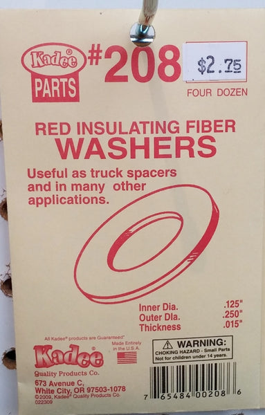 HO Kadee #208 Red Insulating Fiber Washers