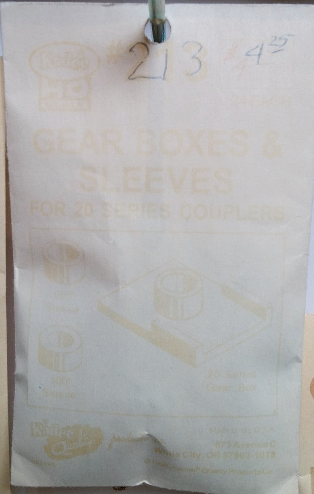 HO Kadee #213 Gear Boxes and Sleeves