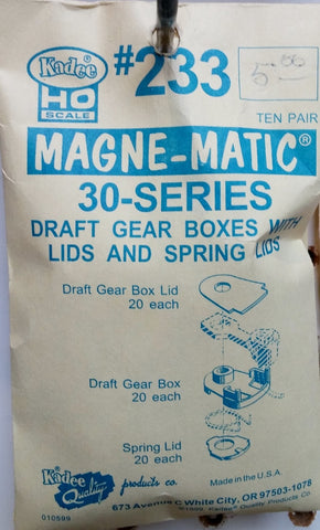 HO Kadee #233 30-Series Draft Gear boxes with Lids and Spring Lids