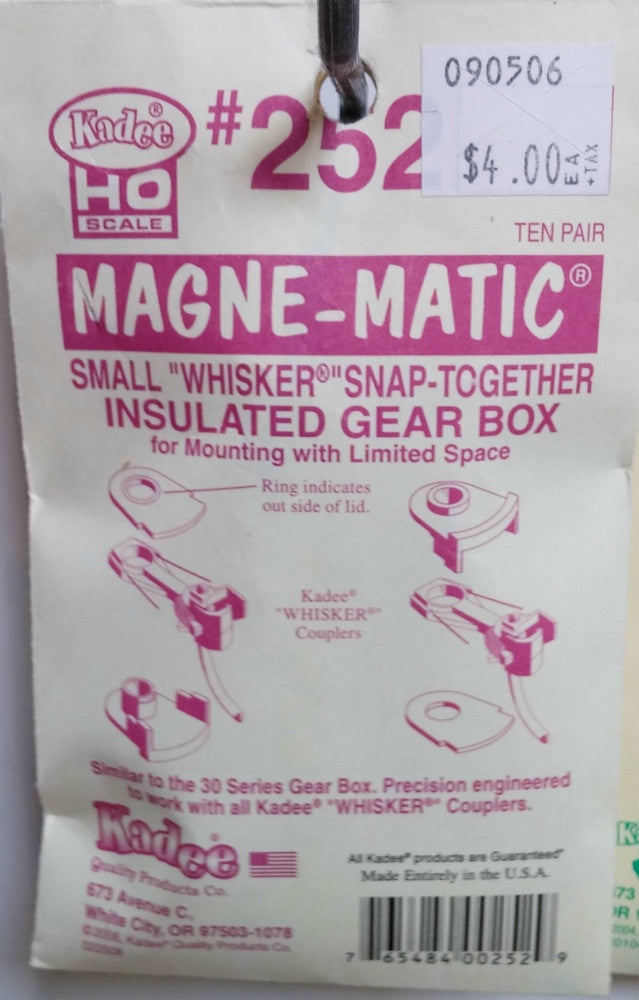 HO Kadee #252 Small "Whisker" Snap-Together Insulated Gear Box
