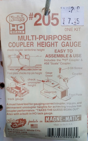HO Kadee #205 Multi-purpose Coupler Height Gauge