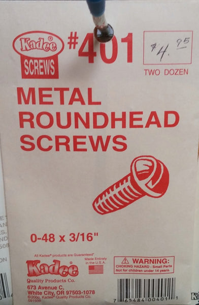 HO Kadee #401 Metal Roundhead Screws