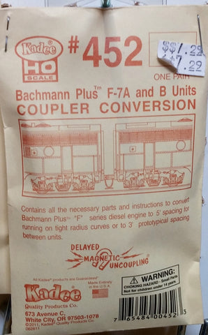 HO Kadee #452 Bachmann Plus F-7A and B Units Coupler Conversion
