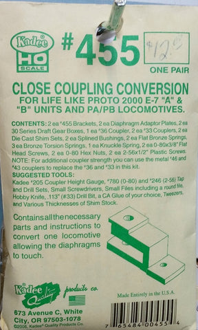 HO Kadee #455 Close Coupling Conversion