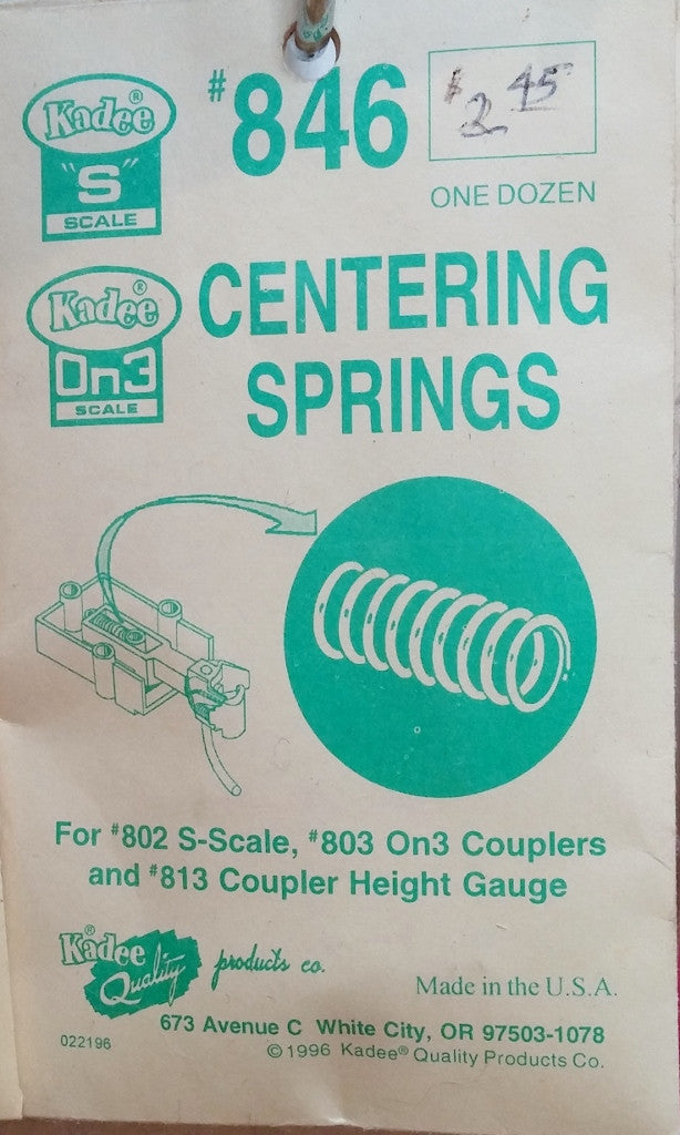 HO Kadee #846 Centering Springs