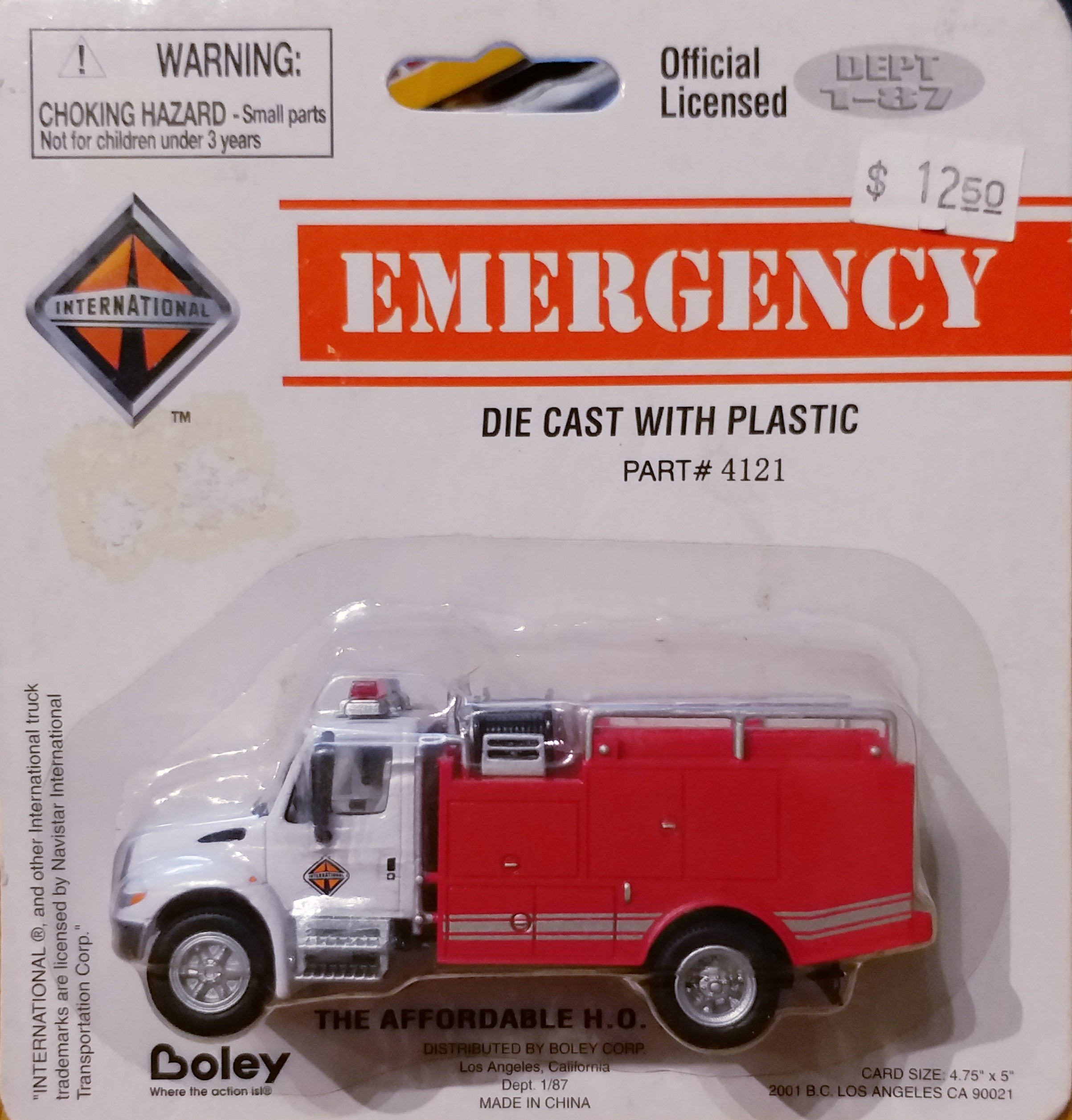 HO Boley Emergency International Fire Engine #4121