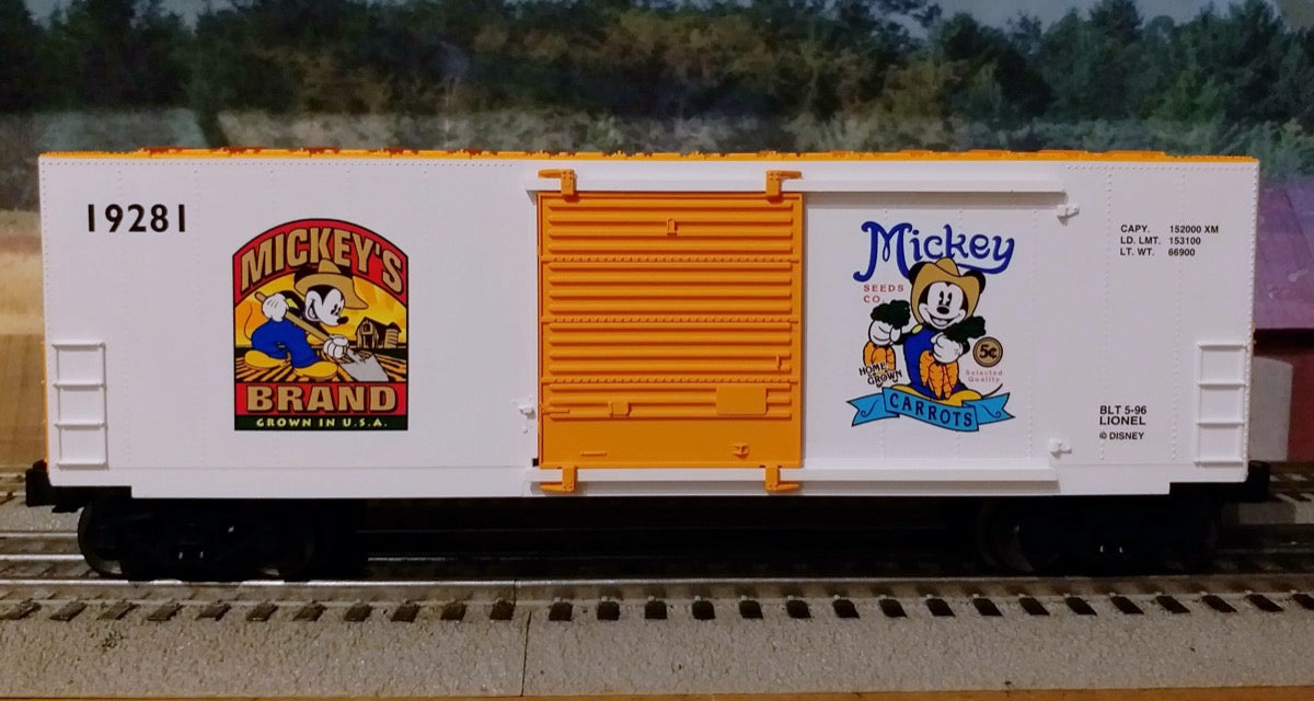 O Lionel Mickey's Carrots HI-Cube Boxcar