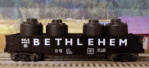 O Lionel 6464 Bethlehem Steel Gondola with Canisters
