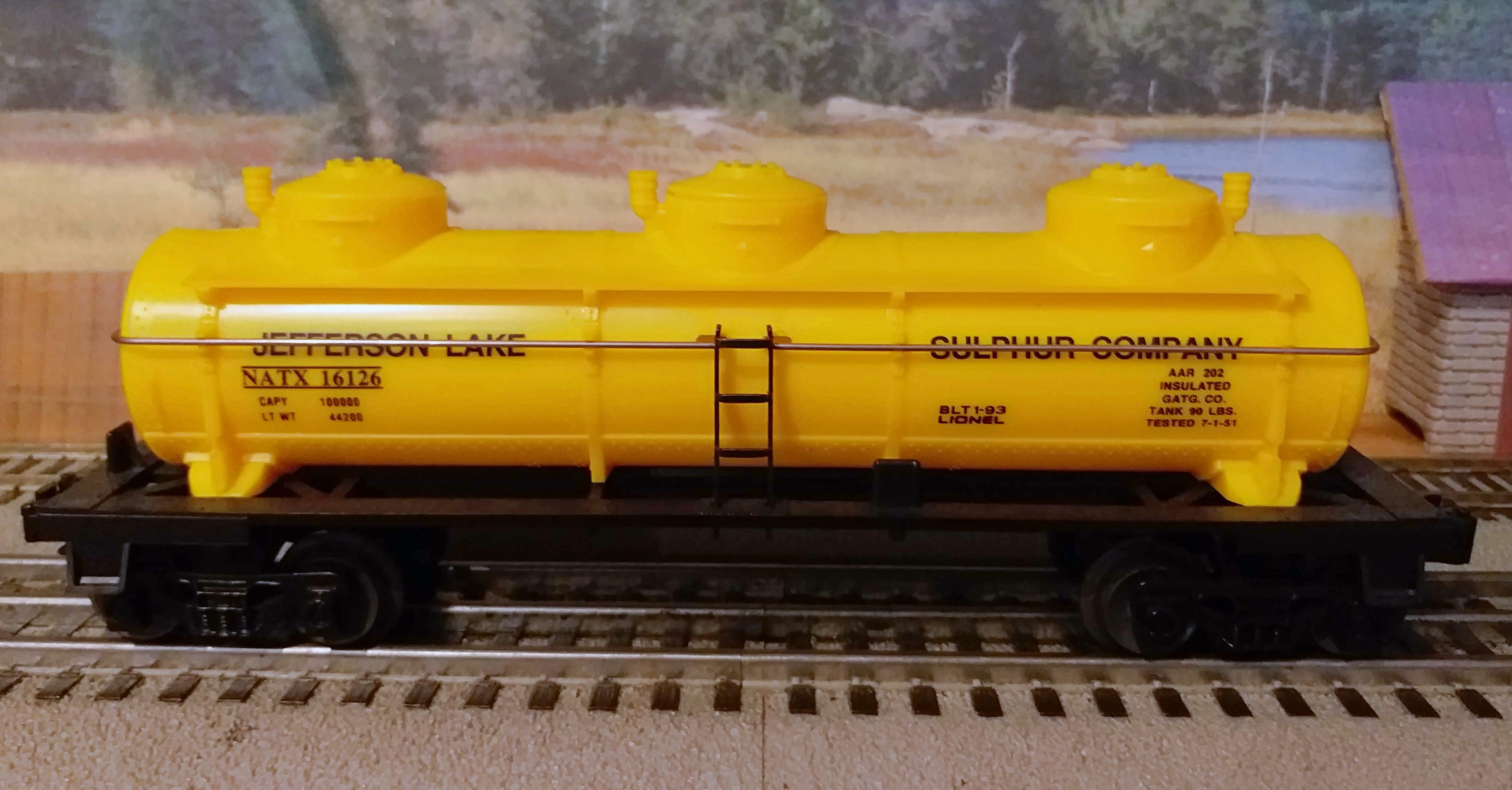 O Lionel Jefferson Lake Sulfur Company Three Dome Tank Car