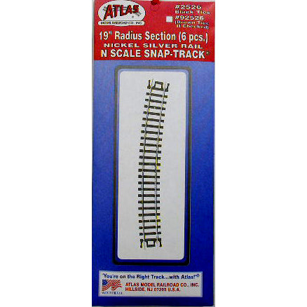 N Atlas Code 80 19" Radius Curve Track #2526