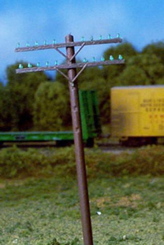 HO Rix Products Railroad Telephone Poles (Clear Crossarms) 628-0035