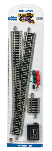 Bachmann HO E-Z Track #6 Left Turnout 44559