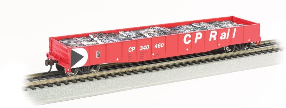 Bachmann HO 71907 50.6 Drop-End Gondola w/Crushed Cars CP Rail #340215