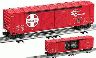 O Lionel Santa Fe Double Door Boxcar w/ Auto Frames