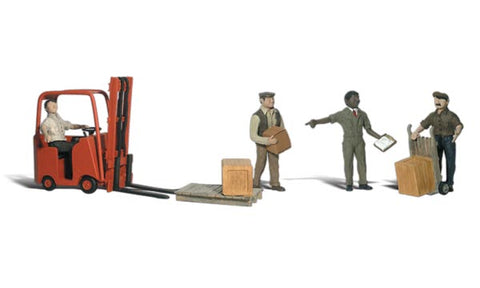 HO Woodland Scenics Workers with Forklift A1911