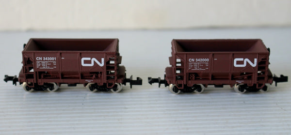 N Model Power CN (Brown) Ore Cars (2) #2870 (Previously Owned)