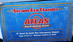 O, 3 Rail Atlas Wabash Steel Re-Built War Emergency Hopper Item #7441-4 (Previously Owned)