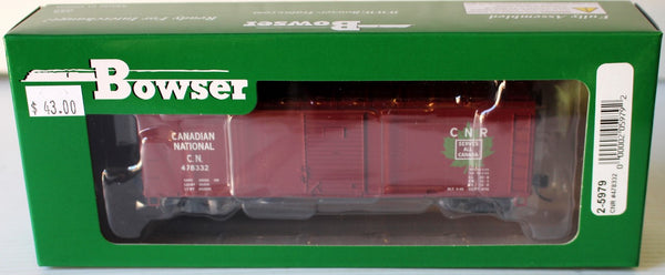 HO Scale Bowser Puce Creek Canadian National 40' Single Door Box Car Rd. #478332 Item #2-5979 (Brown)