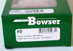HO Scale Bowser Puce Creek Canadian National 40' Single Door Box Car Rd. #479049 Item #2-5981 (Brown)