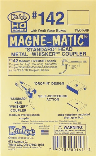 HO Kadee #142 "Standard" Head Metal "Whisker" Coupler