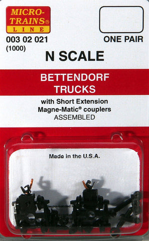 Micro-Trains N Scale Bettendorf Trucks (with short extension couplers) #1000