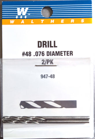 Walthers Drill #48 .076 Diameter 2-Pack