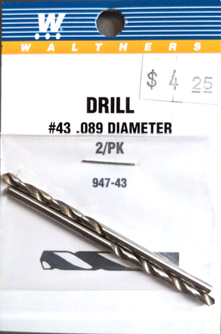 Walthers Drill #43 .089 Diameter 2-Pack