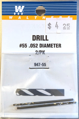 Walthers Drill #55 .052 Diameter 2-Pack