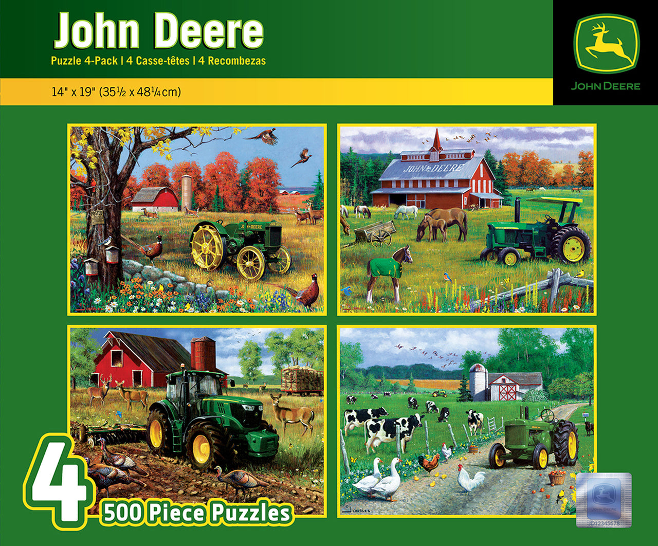 Master Pieces John Deere Puzzle 4-Pack 500pcs