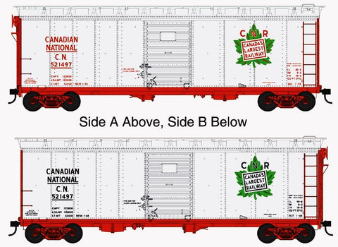 HO Scale Bowser Canadian National Maple Leaf Steel 40' Single Door Box Car Rd. #521498 Item #42841