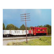HO Rix Railroad Telephone Poles (Two Crossarms Kit) 628-0032