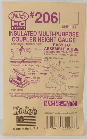 HO Kadee #206 Insulated Multi-Purpose Coupler Height Gauge