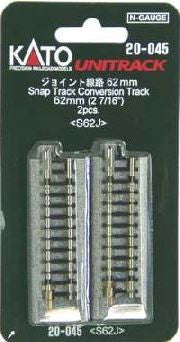 Kato N Scale 2 7/16" Snap Track Conversion Track #20-045