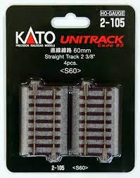 HO Kato Code 83 Straight Track 2 3/8" 2-105