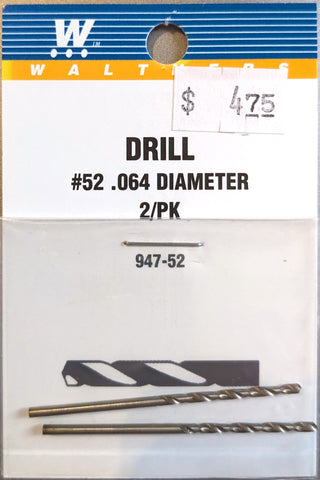 Walthers Drill #52 .064 Diameter 2-Pack
