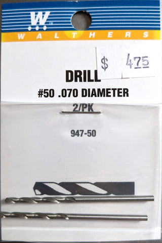 Walthers Drill #50 .070 Diameter 2-Pack