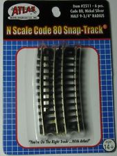 N Atlas Code 80 Half 9-3/4" Radius Snap-Track Six Pack #2511