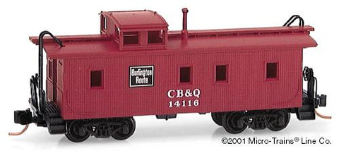 N Micro-Trains Chicago, Burlington & Quincey 34' Wood Sheathed Caboose #CB&Q14116
