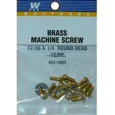 All Scale Walthers Brass Machine Screw #2-56 x 1/4 Round Head 947-1033